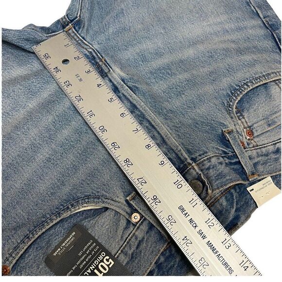 LEVIS 33x34 Premium 501 Original SUMMER LOVE JEANS Festival Sun Floral Groovy - Picture 6 of 15